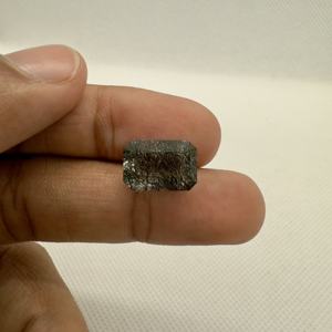 Piedra natural semipreciosa suelta de Cuarzo rutilado de pelo negro facetado de corte esmeralda de calidad superior para fabricación de joyas - Product Image 2