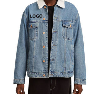 Veste en jean 100 % coton de haute qualité 2026 pour homme, coupe ajustée boutonnée, style streetwear, couleur bleu ciel - Product Image 1