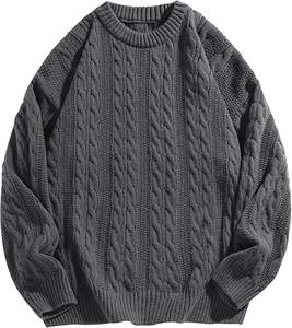 W9592Y Knzhee Industry Men's Anti-Wrinkle Anti-Pilling Breathable Thin 100% Cotton <b>Knitted</b> Pullover <b>Sweater</b> Casual <b>Loose</b> Winter - Product Image 1