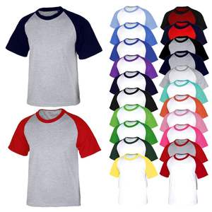 Camiseta de serigrafía raglán de dos tonos de manga corta con estampado de logotipo personalizado de algodón súper suave directamente de fábrica para hombres - Product Image 1