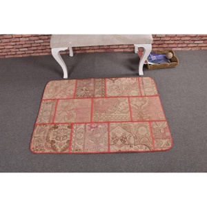 Vintage Small Rug 2.7x3.7 ft, Red <b>Brown</b> Camouflage Rug <b>Wool</b> - Product Image 2