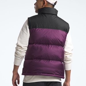 Chaleco acolchado con cremallera para hombre grueso con logotipo personalizado de poliéster 100% de dos tonos repelente al agua - Product Image 3