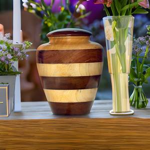 Grande urne en bois moderne et écologique pour la crémation humaine et l'enterrement d'animaux de compagnie, conteneur personnalisé pour cendres - Product Image 4