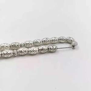 Tasbih Plating Silver Color Metal <b>Beads</b> Muslim 33beads <b>Bracelet</b> Misbaha (6x8mm X 33beads) - Product Image 2