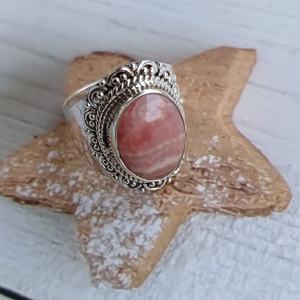 Pierre précieuse de rhodochrosite naturelle en vrac 925 bague de travail fin en argent Sterling fabricant de bijoux classiques cadeau en gros pour l'amour - Product Image 1