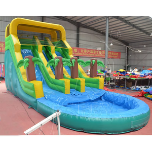Tobogán Acuático Inflable Comercial con Palmeras Tropicales, Castillo Hinchable para Niños y Adultos, Tobogán de PVC para Fiestas al Aire Libre - Product Image 2