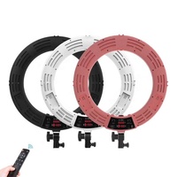SM1888II lampu Ring foto Studio kecantikan lingkaran dapat diredupkan 18 inci pencahayaan fotografi Selfie terlaris dengan Tripod