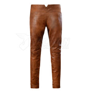 Pantalones de cuero ligeros de alta calidad para hombre, último diseño, estilo informal, logotipo personalizable, tela de lona de cintura media al por mayor - Product Image 4