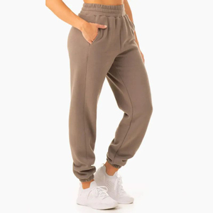 OEM Custom Blank High Quality Heavyweight 100 Cotton High Waist Eco-Friendly Sports Straight Leg Sweatpants <b>Women</b> <b>Fleece</b> <b>Joggers</b> - Product Image 3