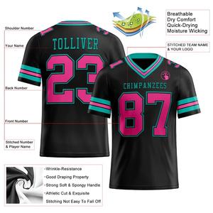 Camiseta de fútbol de verano personalizada para hombre, conjunto con cuello en V y nombre del equipo y número de malla, ropa de fútbol y fútbol de poliéster - Product Image 6