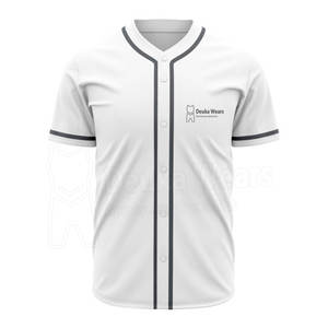 Maillots de baseball à boutons complets imprimés sublimés de conception personnalisée OEM fabriqués avec un tissu en maille de polyester 100% avec nom et numéro personnalisés - Product Image 3