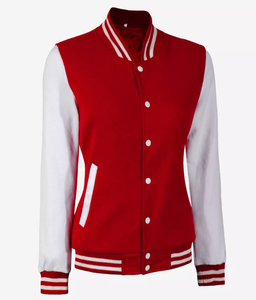 OEM Fabricante de encargo de alta calidad de los hombres de béisbol Letterman Varsity chaqueta a prueba de viento Chenille bordado de cuero de algodón - Product Image 4