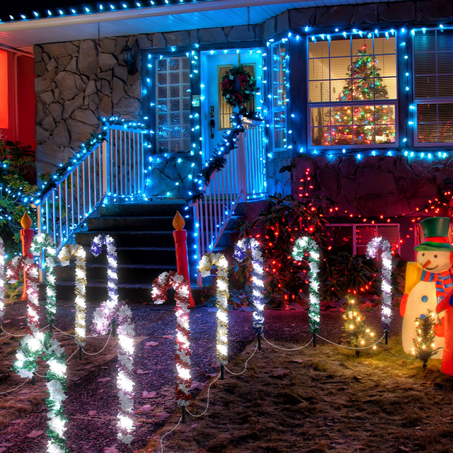 Led Outdoor Solar Fairy Christmas Lawn Lights Garden Party Wedding Holidays Christmas Candy Cane Ip65 Decoration Lighting