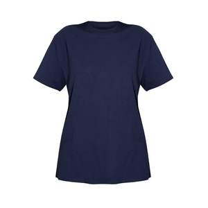 Camisetas blancas informales de manga corta redondas de algodón a la moda para niñas, camisetas sólidas de gran tamaño, camisetas lisas, Camisetas básicas gráficas personalizadas OEM - Product Image 5