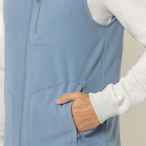 100% Polyester Polaire Doublé Gilet Surdimensionné Sans Manches Soft Shell Veste Chaude Fermeture Éclair Vers Le Bas Gilet Survêtement avec Poches et Logo - Product Image 3