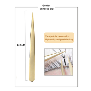 Pince à cils en acier inoxydable de marque privée personnalisée pour dames avec pointe droite et volume poignées de cils en fibre de verre - Product Image 4