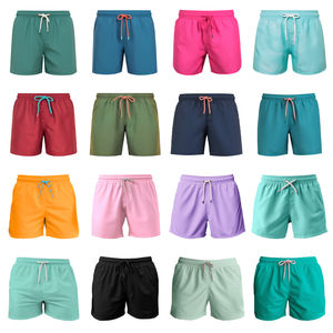 Pantalones cortos de gimnasio para hombre de verano 2025, cierre de cintura elástica, patrón sólido, bañadores de Surf, ropa de playa, bolsillos con cordón teñido liso - Product Image 4