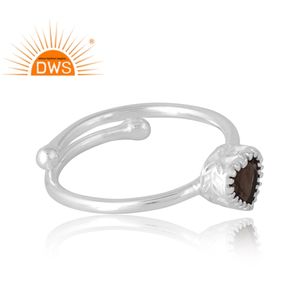 Anillo de piedras preciosas ahumadas naturales de Plata de Ley 925, joyería personalizada para mujer, regalo para ella - Product Image 4