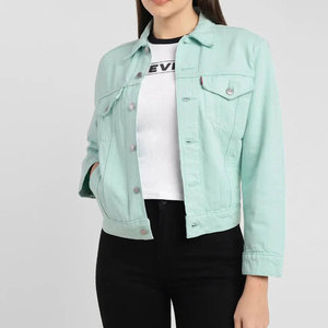 Veste en jean pour femme à manches longues, nouvelle arrivée, fabrication en usine, vente en gros personnalisée - Product Image 2