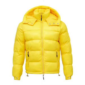 Chaqueta acolchada de invierno transpirable de alta calidad para hombre con bolsillos laterales de burbujas Material de tela de lona con logotipo personalizado - Product Image 1