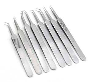 Pinzas de volumen de extensión de pestañas de acero inoxidable de calidad profesional, aislamiento de recogida de ventilador de puntos finos afilados curvos rectos - Product Image 3