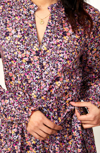 Vestido Largo con Mangas Abullonadas y Estampado Digital, Elegante y Casual para Mujer, con Cinturón - Product Image 5