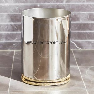 Aluminio dorado y blanco Color lujo decorativo hoteles y sala de estar cubo de basura de lujo de alta calidad grandes hoteles cubo de basura interior - Product Image 5