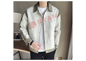 เสื้อแจ็กเก็ตทีมผ้าขนแกะสีพื้นเสื้อไม่มีลายสำหรับผู้ชายเสื้อแจ็คเก็ตทีมฤดูหนาวโลโก้แบบกำหนดเอง - Product Image 4