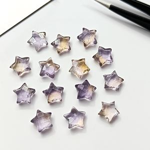 Ametrine Faceted Star Shape Natural Ametrine Gemstone <b>Beads</b> Loose Hand Carved <b>Beads</b> 10MM Star <b>Beads</b> Jewelry Making Factory Price - Product Image 2