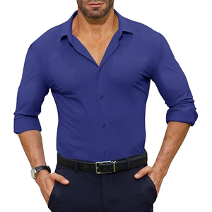 Respirant FIL TEINT Chemises pour hommes Chemise habillée pour hommes Coupe régulière Stretch Tache Shield Boutonné Homme Chemise - Product Image 6