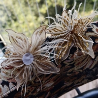 Super fée lourde faite à la main dentelle blanche fleur plume épingle à cheveux mariée accessoires de mariage pince latérale belle coiffure