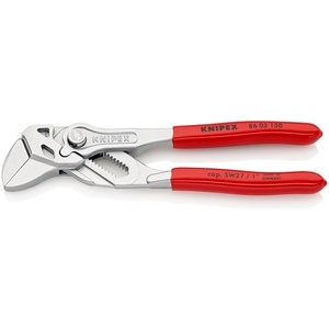 Pince à épiler chromée KNIPEX 150 mm avec largeur de serrage de 27 mm et revêtement plastique pour déboucheurs de toilettes - Product Image 1