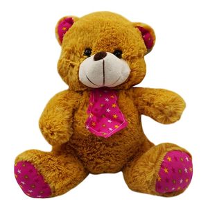 Peluche peluche da 30cm peluche morbido Beige/bianco/azzurro con cravatta a stella per bambini - Product Image 1