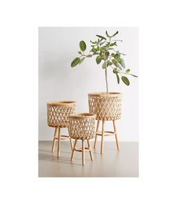 New Handcrafted <b>Fruit</b> & Vegetable <b>Storage</b> Bamboo Basket Popular Design Brown Color Rattan Basket for Tabletop Decor - Product Image 5