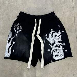 RAFEL MART INDUSTRIES Pantalones cortos de gimnasio de alta calidad para hombre, pantalones cortos informales estampados de estilo callejero, pantalones cortos de chándal con logotipo en la cintura, bolsillo OEM - Product Image 3