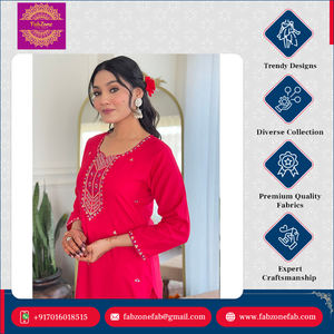 Ensemble Kurti Dupatta pour occasions spéciales, vêtements ethniques indiens, design unique, viscose rayonne pure, broderie de séquence, haute qualité - Product Image 3