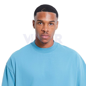 เสื้อยืดคอกลมชายโอเวอร์ไซส์ผ้าคอตตอน100% ป้องกันการยับย่นระบายอากาศได้ยาวเปิดไหล่ปล่อย - Product Image 4