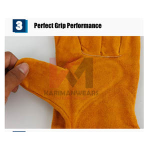 Gants de soudeur en cuir de vachette de qualité supérieure Gants de sécurité au travail en cuir de vachette résistants aux coupures ignifuges résistants à la chaleur - Product Image 6