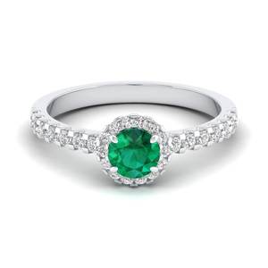 แหวนหมั้นเพชรโมอิสซาไนต์คุณภาพสูง REYES ทำจากเงินแท้ 925 ประดับพลอยมรกต งานจิวเวลรี่สั่งทำพิเศษ ของขวัญสำหรับผู้หญิง - Product Image 5