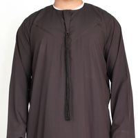 Thobe émirati de qualité supérieure marron luxe Kandura vêtements traditionnels arabes élégant hommes Jubba doux et respirant tenue islamique moderne
