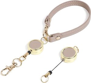 <span class=keywords><strong>Cordon</strong></span> rétractable en cuir PU pour clés, <span class=keywords><strong>porte</strong></span>-badge anti-perte avec clips métalliques pour sacs d'enseignants et utilisation en extérieur - Product Image 1