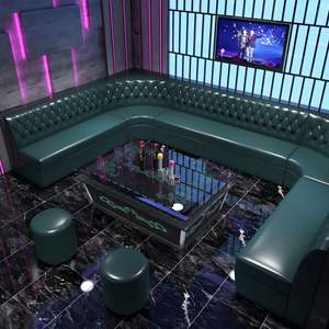 Juego de muebles de tarjeta de combinación de mesa de té fiesta sala de <span class=keywords><strong>canciones</strong></span> club nocturno sofá KTV bar privado en forma de L en forma de U - Product Image 3