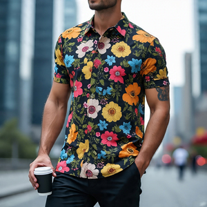 Polo à manches courtes pour homme, col rabattu, sublimation, 100% polyester, coton, golf, été - Product Image 6