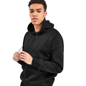 Sweat à capuche léger pour homme, coupe ajustée, manches longues, avec cordon de serrage et poche, respirant, couleur noire - Product Image 1