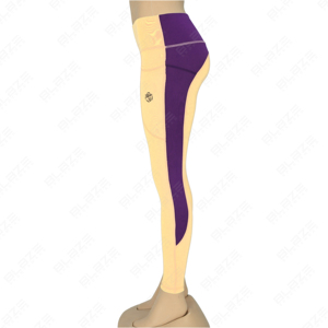 Leggings de yoga taille élastique OEM Vente en gros Pantalon de yoga léger sans couture Leggings à taille haute respirants à panneau de contraste - Product Image 4