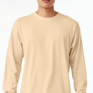 Camiseta Formal de manga larga suave Unisex 100% Airlume algodón peinado 32 Single 4,2 oz Regular Fit cuello redondo tejido de punto de secado rápido - Product Image 6