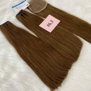 Populaire Hairshop couleur trame droite #6.3 Extension de cheveux vietnamiens Double dessiné grande quantité prêt à expédier trame de génie - Product Image 4