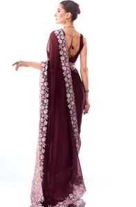Saree Georgette suave con lentejuelas e hilos, trabajo de bordado para mujer, ropa de fiesta, Sari disponible en cantidad al por mayor - Product Image 4