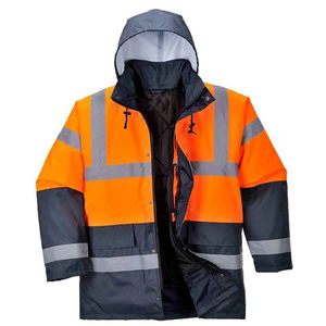Veste de sécurité d'hiver haute visibilité ANSI Classe 2 avec col en polaire, imperméable et réfléchissante, logo personnalisé, 10 poches - Product Image 1