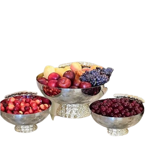 ชุดชามอลูมิเนียมขัดเงาทรงกลม3ชิ้นชามชุบทองคุณภาพสูง - Product Image 1
